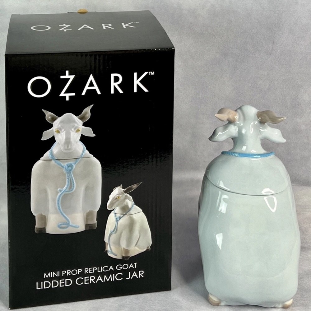 Ozark Goat Cookie Jar Prop Ceramic Jar, Lidded, Ozark Box, Ben's ashes, Netflix - Picture 8 of 8